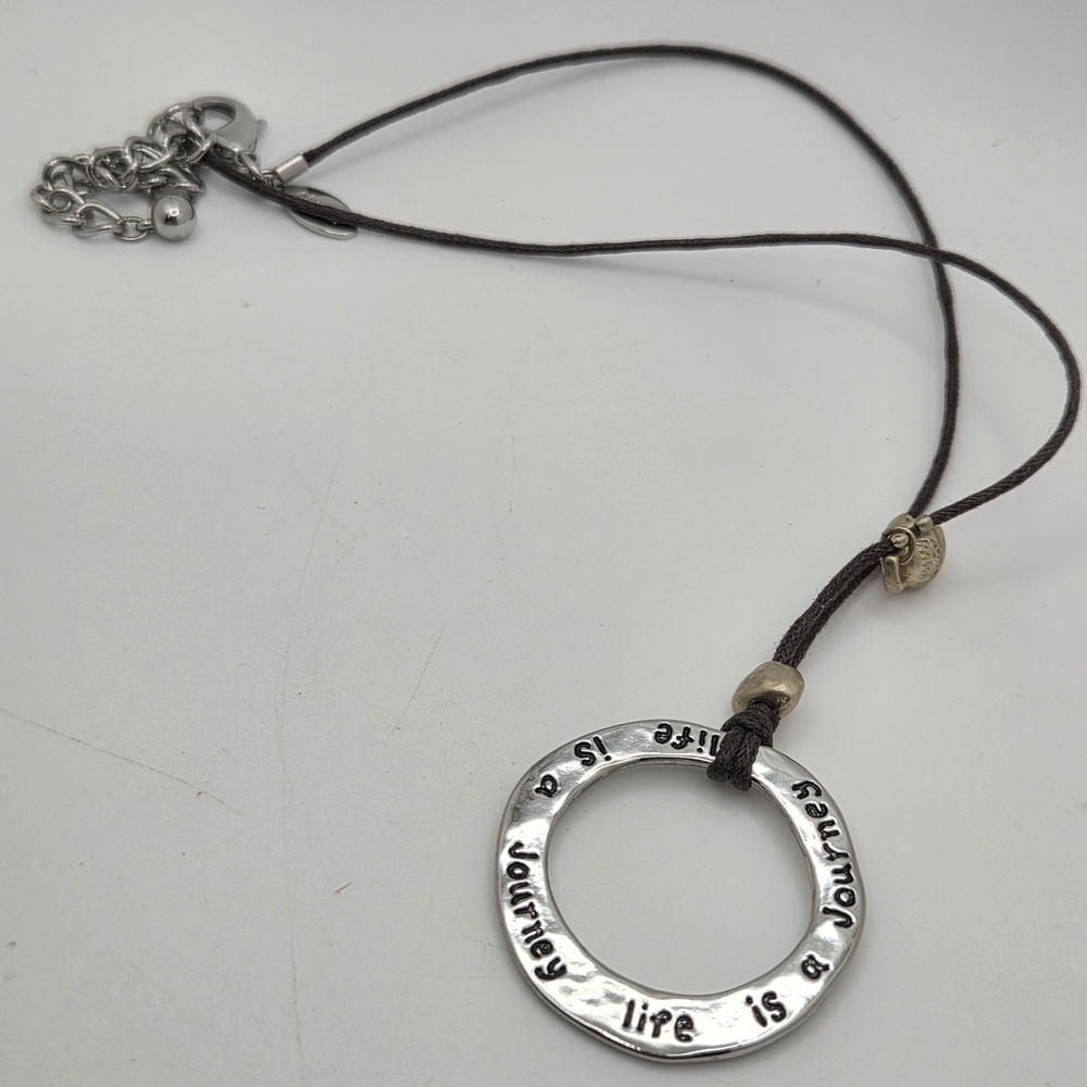 CHICOS "JOURNEY" PENDANT NECKLACE DOUBLE SIDED 16-20"
